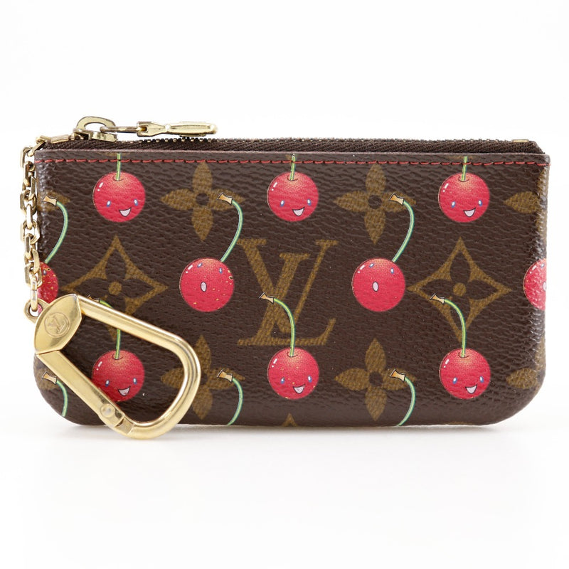 【LOUIS VUITTON】ルイ・ヴィトン
 ポシェットクレ コインケース
 M95042×モノグラムチェリー 茶 SP0015刻印 ファスナー Pochette Cre レディースA-ランク