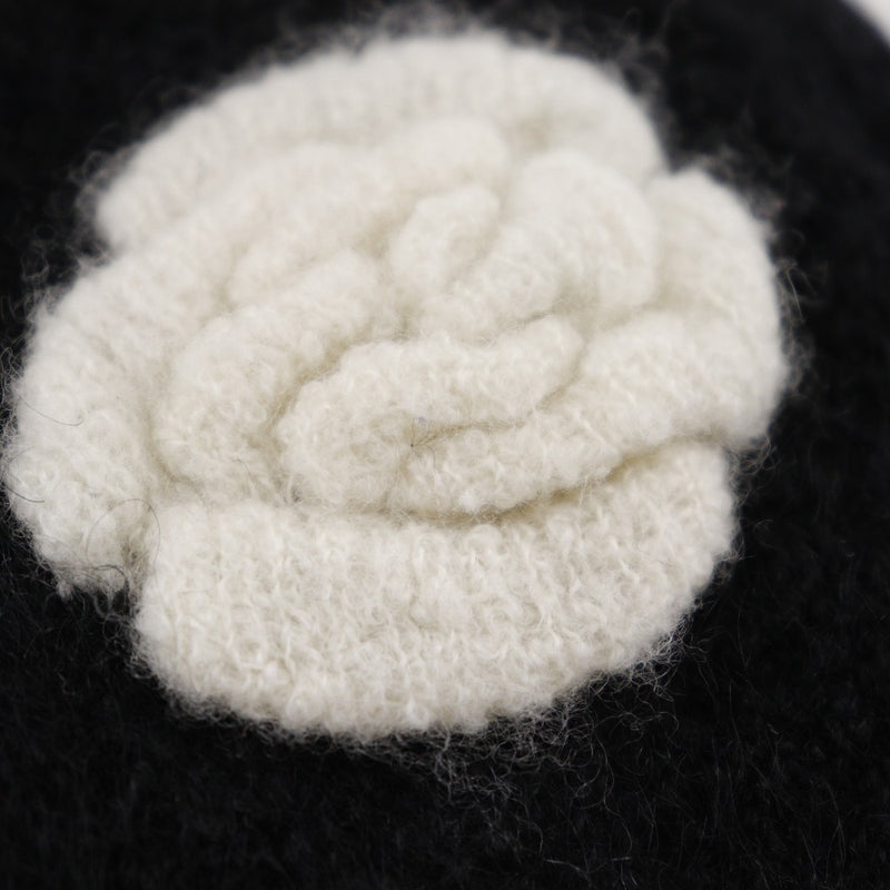 [Chanel] Chanel 
 Camelia Muffler 
 Bloqueo de giro P3923K02754 Lana x mohair Flor negra Camelia Damas A-Rank