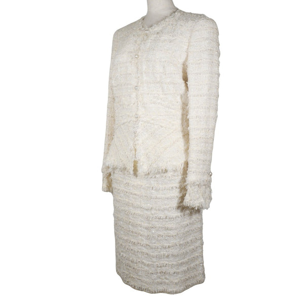 [CHANEL] Chanel No Color Jacket Suit Span Call 05P P25516/P25517 Tweed Off -White No Color Jacket Ladies