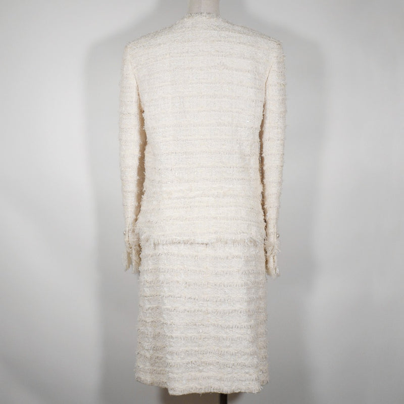 [Chanel] Chanel 
 No -Color -Color Jacket traje 
 Span Llame al 05p P25516/P25517 Tweed Off White No Color Chaqueta Damas