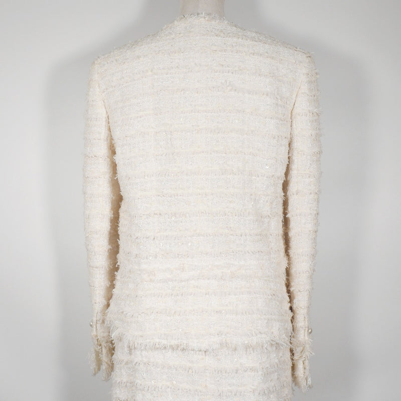 [Chanel] Chanel sin chaqueta de color Llame al 05p P25516/P25517 Tweed Off -White sin chaqueta de color Damas