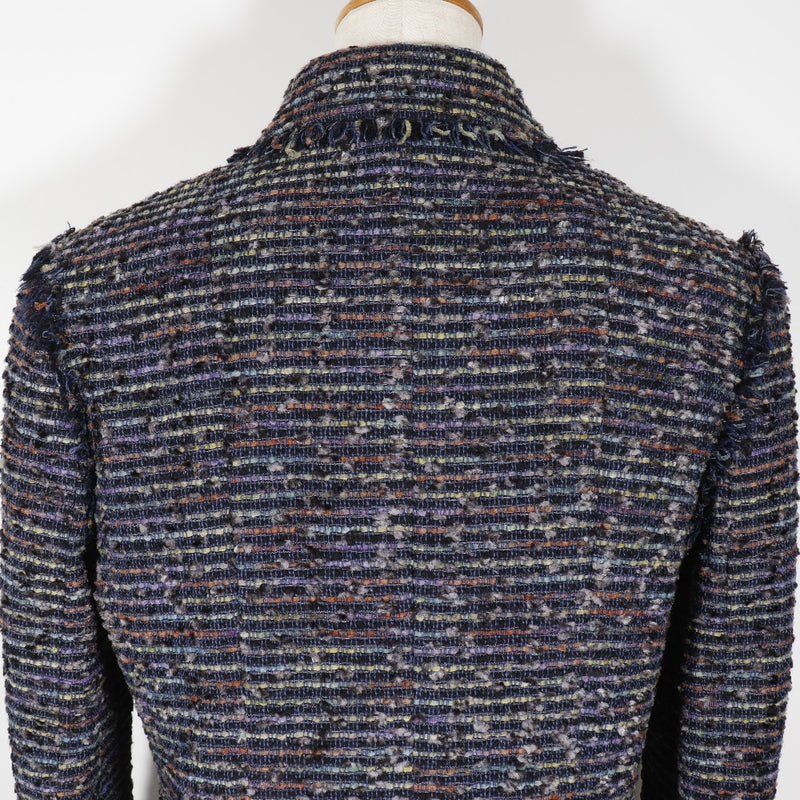 [CHANEL] Chanel 
 Star button tailored jacket 
 05a Tweed Navy STAR Button Ladies A-Rank