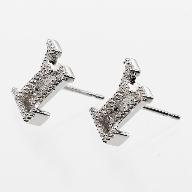 【LOUIS VUITTON】ルイ・ヴィトン
 ピアス・LV アイコニック ストラス ピアス
 M00608 パラジウム 約3.5g Earrings LV Iconic Strass レディースAランク