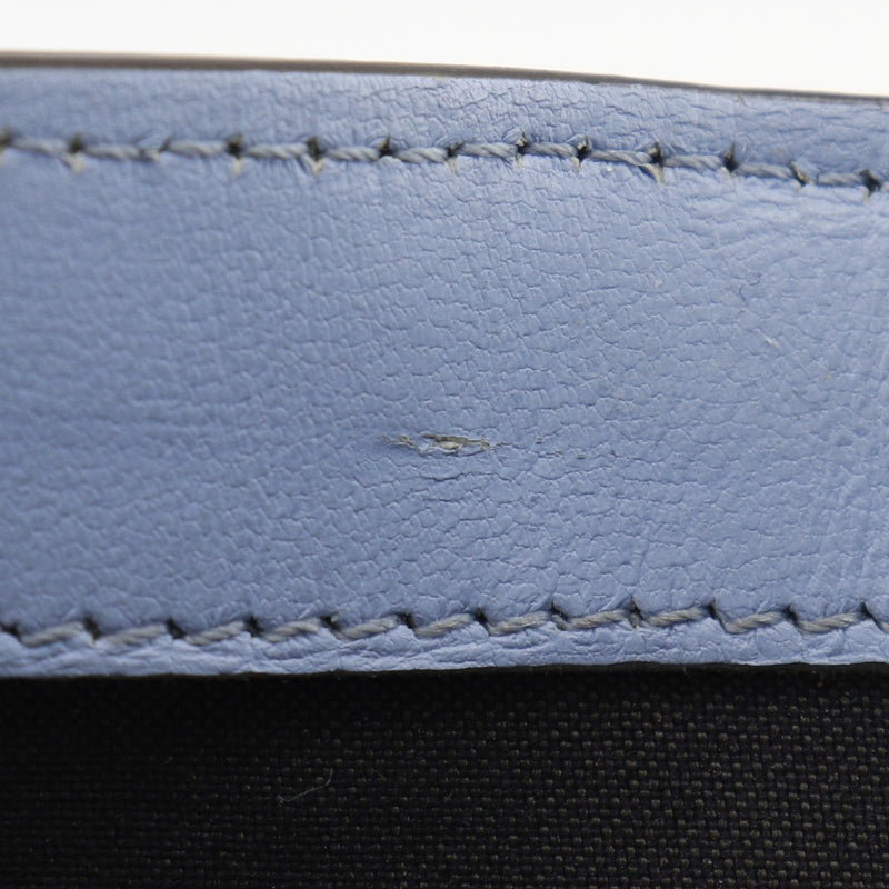 [FENDI] Fendi 
 Medium baguette Bi-Fold Wallet
 FF Emboss 8m0419 Calfskin Light blue snap button Medium Baguette Ladies