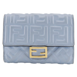 [Fendi] Fendi 
 Billetera de Baguette Bi -fold 
 FF BOGO 8M0419 Botón de ollas de luz de ternero Botón de chasquido mediano Baguette Damas