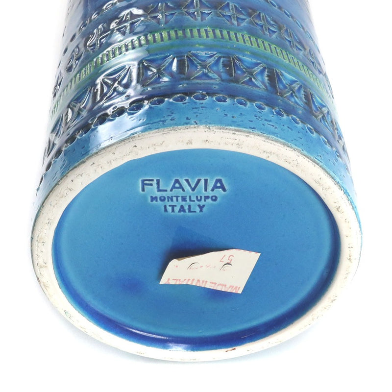 [Flavia] Flavia 
 Montelupo Bitossi vase 
 Vase flower base blue glaze Montelupo bitossi_A Rank
