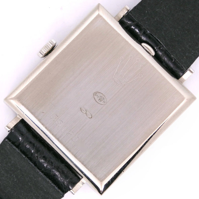 [Rolex] rolex 
 Reloj Cherini 
 Cal.1600 3996 K18 Oro blanco X Crocodile Negro Negro Blanco Dial Cherini Damas