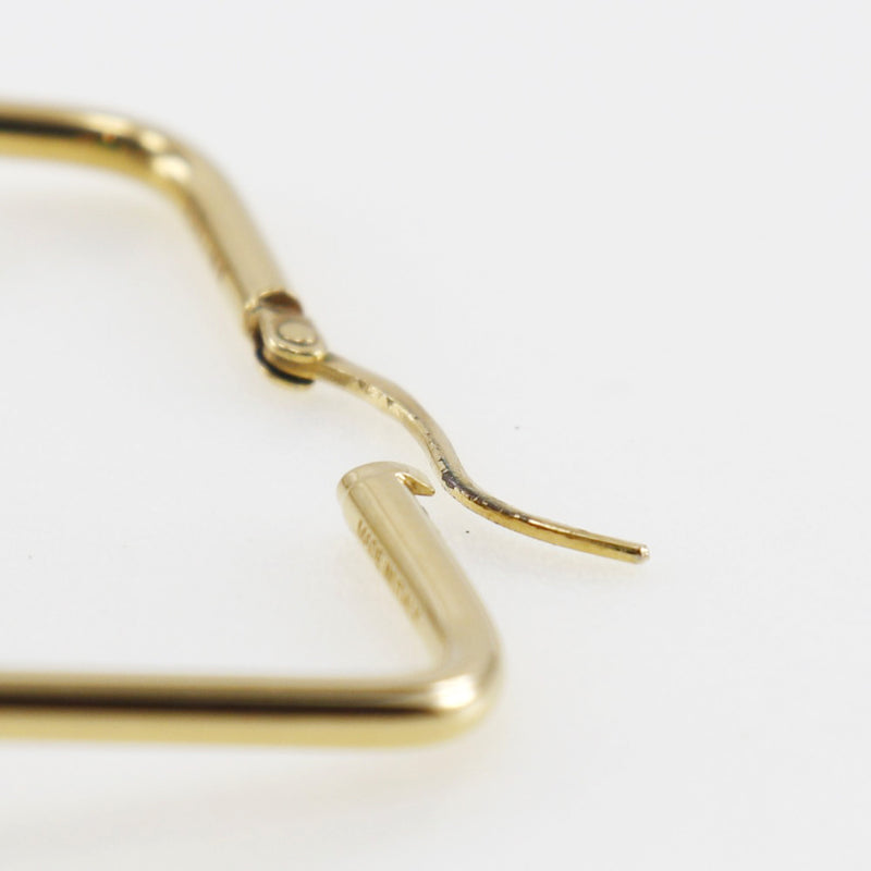 [Celine] Celine 
 Pendientes de aro cuadrado 
 Chapado de oro x perla falsa alrededor de 17.5g damas cuadradas de aro