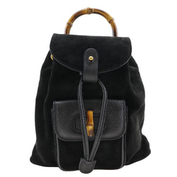 [GUCCI] Gucci 
 Bamboo Backpack・ Daypack 
 miniBackpack 003.2058.0030 Swedy Black Shoulder Handscape 2WAY A5 Flap Bamboo Ladies