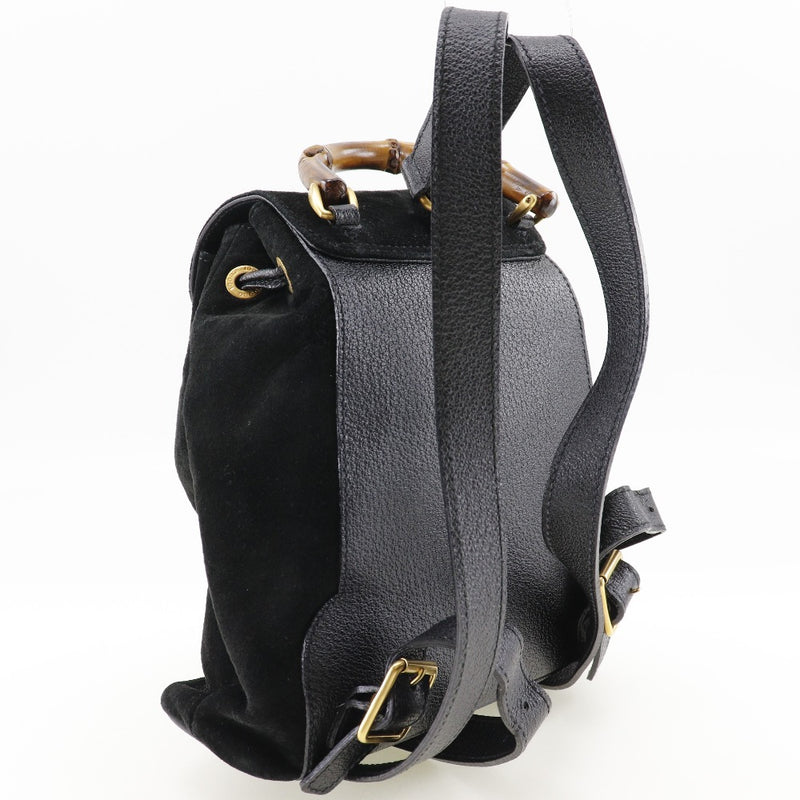 [GUCCI] Gucci Bamboo Sackepack Daypack Mini Rucksack 003.2058.0030 Swedy Black Bounder Handscape 2WAY A5 Bamboo Ladies