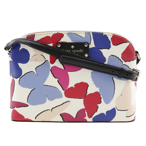 [Kate Spade] Bolso de hombro de mariposa de Kate Spade PVC x cuero blanco/multic color diagonal damas de mariposa más rápida