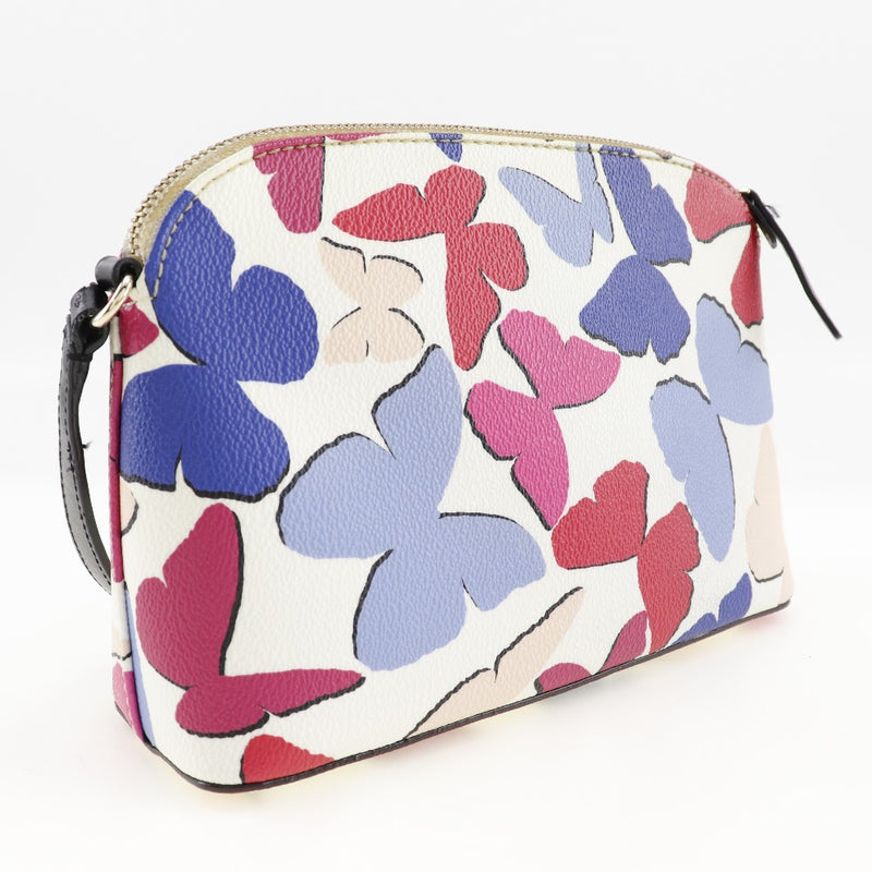 [Kate Spade] Kate Spade Butterfly Shoulder Bag PVC x Leather White/Multicolor Diagonal Hanging Fastener Butterfly Ladies