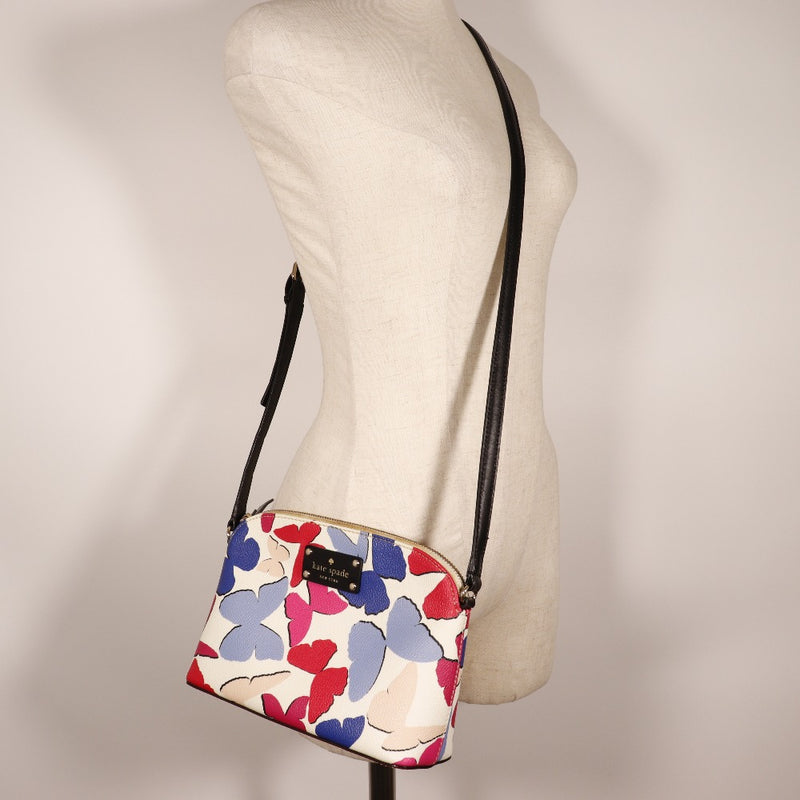 [Kate Spade] Kate Spade Butterfly Shoulder Bag PVC x Leather White/Multicolor Diagonal Hanging Fastener Butterfly Ladies