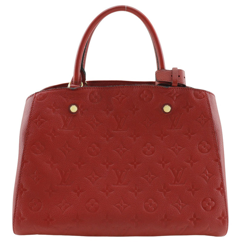 【LOUIS VUITTON】ルイ・ヴィトン
 モンテーニュMM ハンドバッグ
 2WAYショルダー M41194 モノグラムアンプラント スリーズ 赤 SP3154刻印 肩掛け 手提げ 2way A5 オープン Montaigne MM レディース