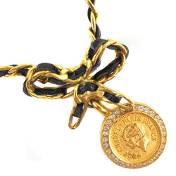 [Chanel] Chanel 
 Collar de cinta de monedas 
 Caparilla de oro Vintage X Gold de diamantes de diario infructuos 96p grabado alrededor de 23.7 g de monedas de monedas Damas