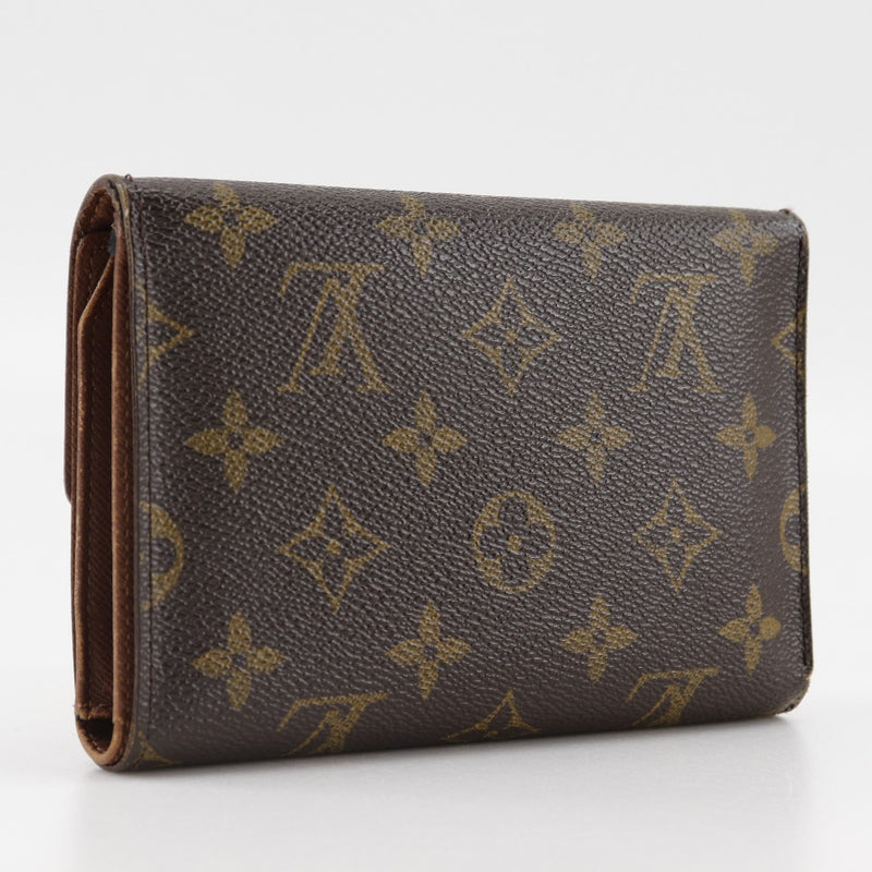 【LOUIS VUITTON】ルイ・ヴィトン
 ポルト トレゾール エテュイ パピエ 三つ折り財布
 M61202 モノグラムキャンバス 茶 SP1000刻印 スナップボタン Porto Tresol Etui Papie ユニセックスB-ランク