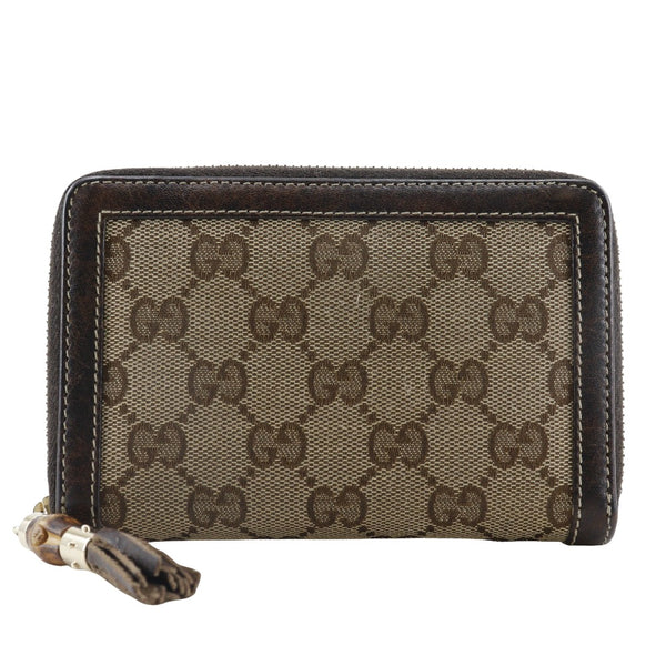 [Gucci] Gucci 
 Billetera redonda de cremallera bi -fold 
 Bamboo 224256 GG CONSEJO CONDICIÓN TEA Ciervo alrededor de unisex