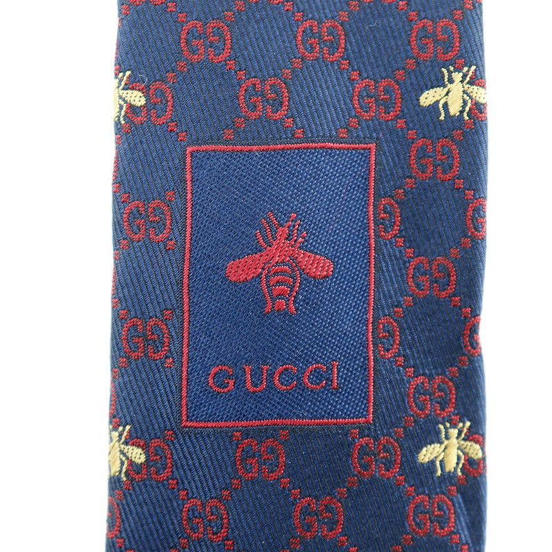 [Gucci] Gucci 
 Entrelazado 
 Bee Silk Navy/Red entrelazando G Men's A Rank