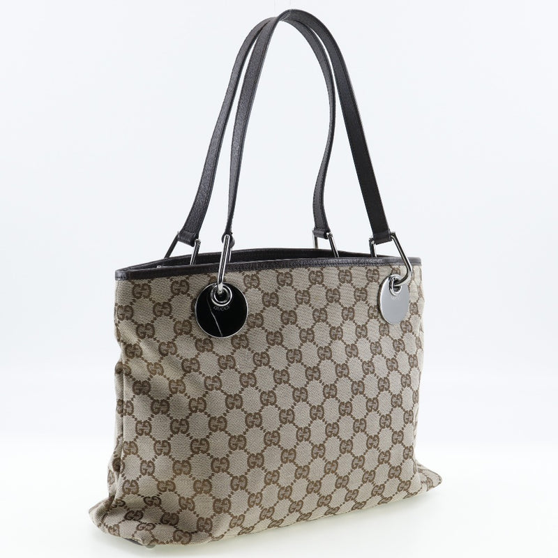[GUCCI] Gucci 
 tote bag 
 120837 GG Canvas Brown Shoulder Handscape A5 Open Ladies