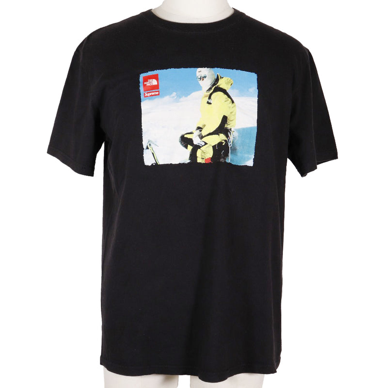 [THE NORTH FACE] The North Face 
 Supreme collaboration short sleeve T -shirt 
 Expedition Photo 2018AW NT818021 Cotton Black Supreme Collaboration Men's