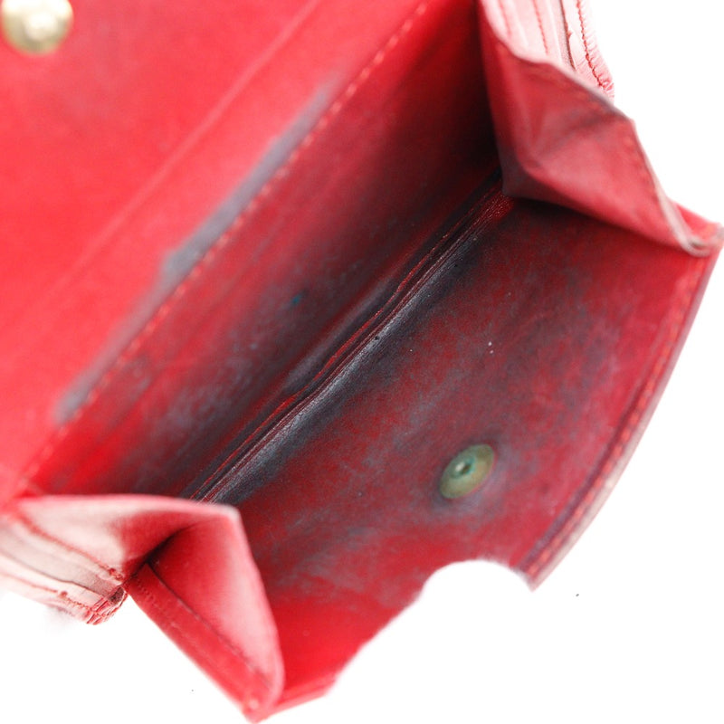 [Louis Vuitton]路易威登 
 Portobier紧凑型双折钱包 
 M63557 Epireather Castillian红色红色MI0946邮票快照按钮港口钢筋紧凑型女士B级
