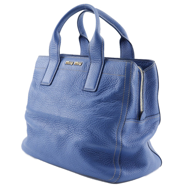 [MIUMIU] Miu Miu 
 Vitello Caribu Cobalto Handbag 
 RN0889 Leather Blue Diagonal Hanging 2WAY Fastener Vitello Caribu Cobalto Ladies