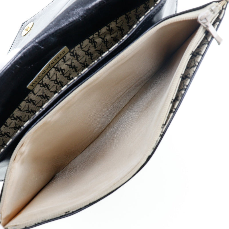 【YVES SAINT LAURENT】イヴ・サンローラン
 Vステッチ セカンドバッグ クラッチバッグ
 レザー マグネットタイプ V stitch business bag メンズA-ランク