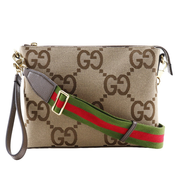 【GUCCI】グッチ
 メッセンジャーバッグ ショルダーバッグ
 699130×ジャンボGGキャンバス ベージュ 斜め掛け 肩掛け 手提げ 2way A5 ファスナー Messenger bag ユニセックスAランク