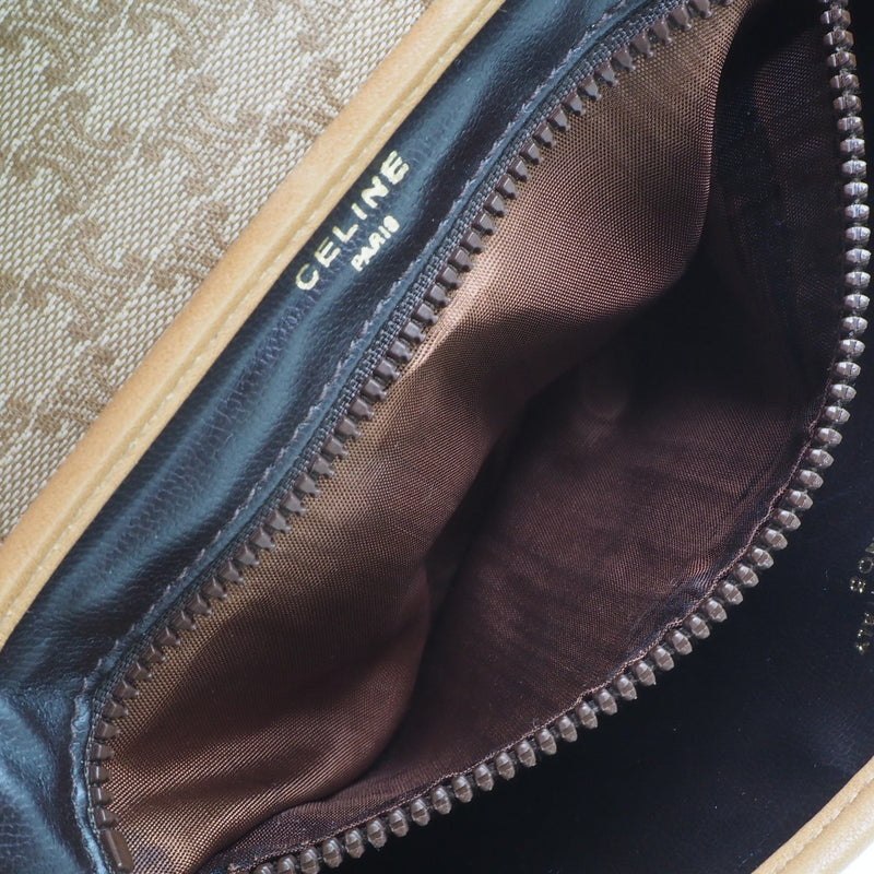 [Celine] Celine Old Celine Shoulder Bag Macadam Pattern PVC Beige Crossbody Magnet Tipo Old Celine Women's
