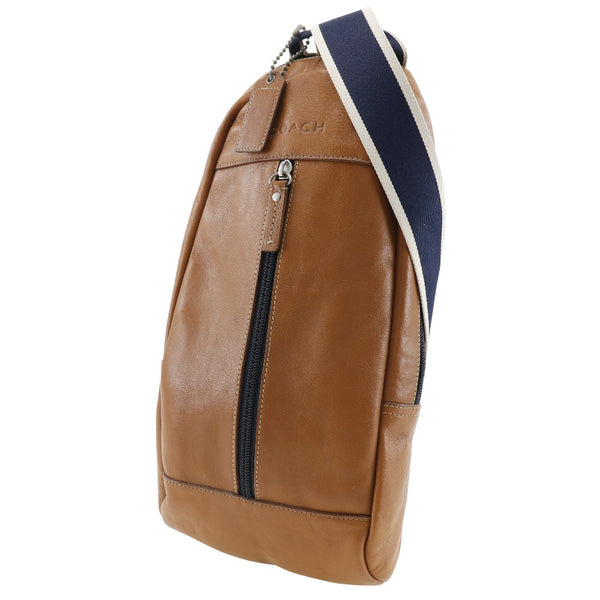 [Coach] Coach 
 Heritage Web Leather Sling Pack Shoulder Bag 
 Leather camel diagonal shoulder handbag 2way double zipper HERITAGE Web Leather Sling Pack Men's