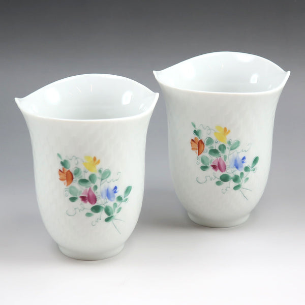 [Meissen] Meissen 
 Vaisselle Wave Play aux pois de senteur 
 Gobelet x 2 55404/68a087 Porcelaine Le Jeu des Vagues Pois de Senteur rang _A+