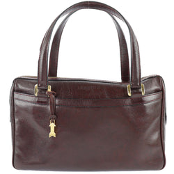 [Gold Pfeil] Gold file 
 Handbag 
 Leather Bordeaux Fastener Ladies