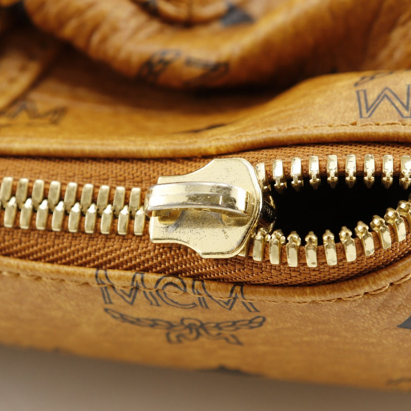 [MCM] MCM Logogram Backpack・Daypack Small Studs MMK2AVE20 PVC Brown Shoulder Handbag 2way A5 DoubleFastener Logogram Women