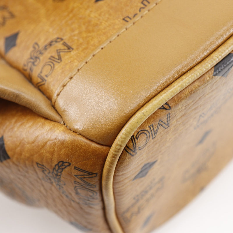 [MCM] MCM Logogram Backpack・Daypack Small Studs MMK2AVE20 PVC Brown Shoulder Handbag 2way A5 DoubleFastener Logogram Women