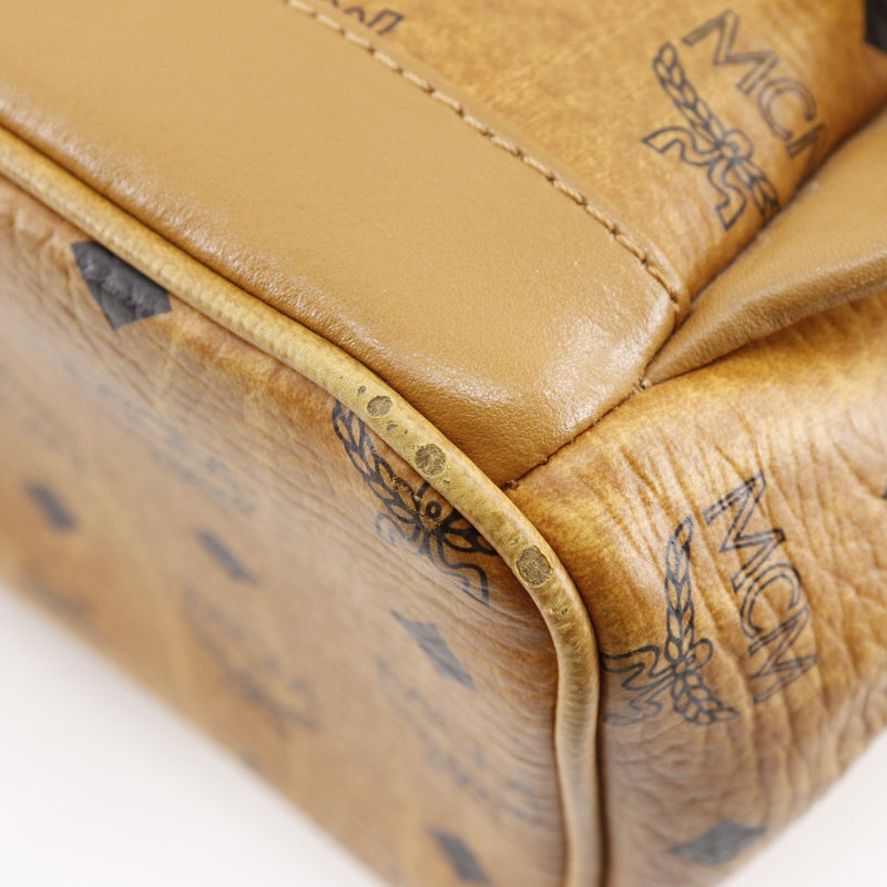 [MCM] MCM Logogram Backpack・Daypack Small Studs MMK2AVE20 PVC Brown Shoulder Handbag 2way A5 DoubleFastener Logogram Women