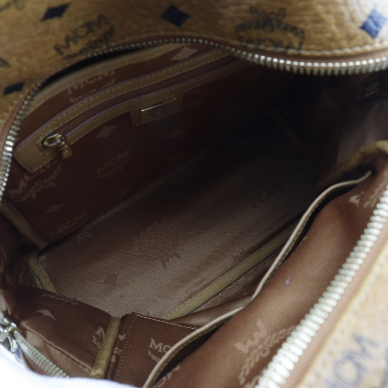 [MCM] MCM Logogram Backpack・Daypack Small Studs MMK2AVE20 PVC Brown Shoulder Handbag 2way A5 DoubleFastener Logogram Women