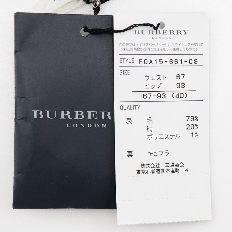 [Burberry] Burberry 
 Pantalones anchos 
 Center Press Wool x Silk Gris pantalones anchos Damas A+Rango