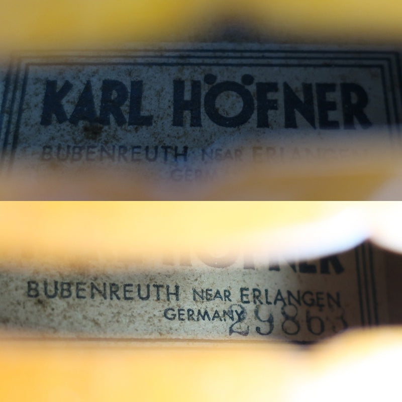 [KARL HOFNER] Carl Hefner 
 Violin stringed instrument 
 4/4 Violin _