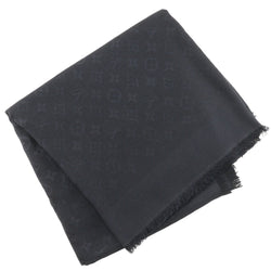 [Louis Vuitton] Louis Vuitton 
 Chal de monograma 
 Pista 402333 Seda x lana Monograma negro Damas A-Rank