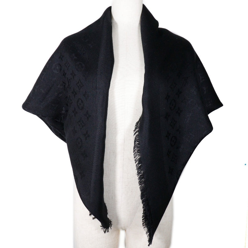 [Louis Vuitton] Louis Vuitton 
 Monogram shawl 
 Stall 402336 Silk x Wool Black MONOGRAM Ladies A-Rank