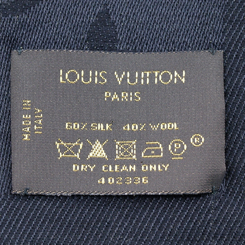[Louis Vuitton] Louis Vuitton 
 Chal de monograma 
 Pista 402333 Seda x lana Monograma negro Damas A-Rank