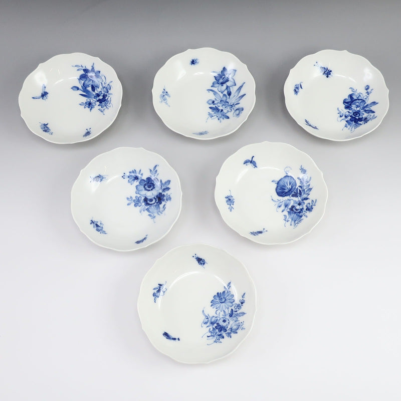 【Meissen】マイセン 青い花と昆虫 デミタスカップ＆ソーサー 6客 ポーセリン _ 食器 Meissen】マイセン 青い花と昆虫 デミタスカップ＆ソーサー 6客 食器