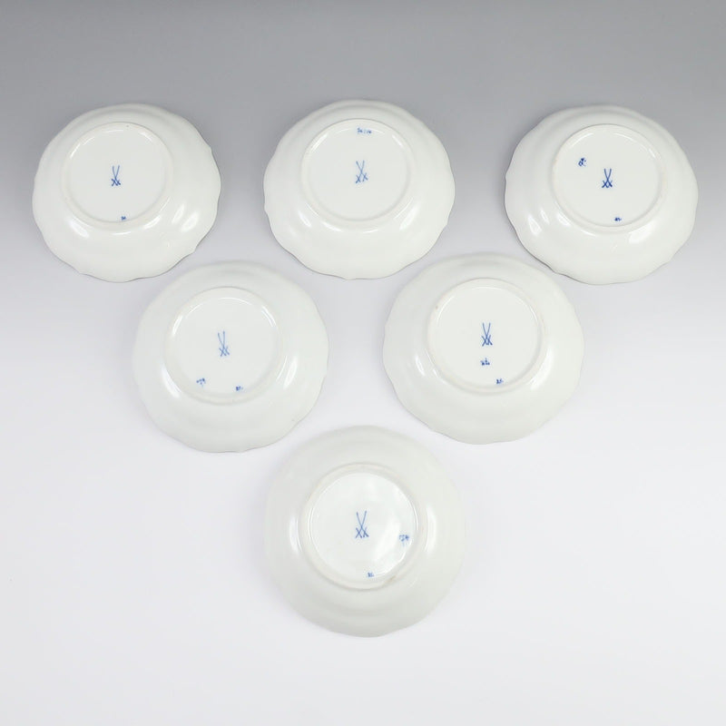 Meissen】マイセン 青い花と昆虫 デミタスカップ＆ソーサー 6客 食器