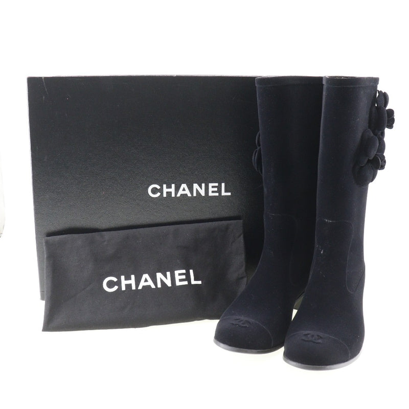 [CHANEL] Chanel 
 Camelia boots 
 G26648x31173 Swede CAMELIA Ladies A-Rank