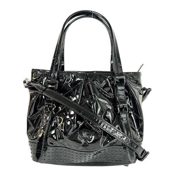[Burberry] Burberry 
 2way shoulder handbag 
 Patent leather black diagonal shoulder handbag 2way A5 fastener 2WAYSHOULDER Ladies A-Rank
