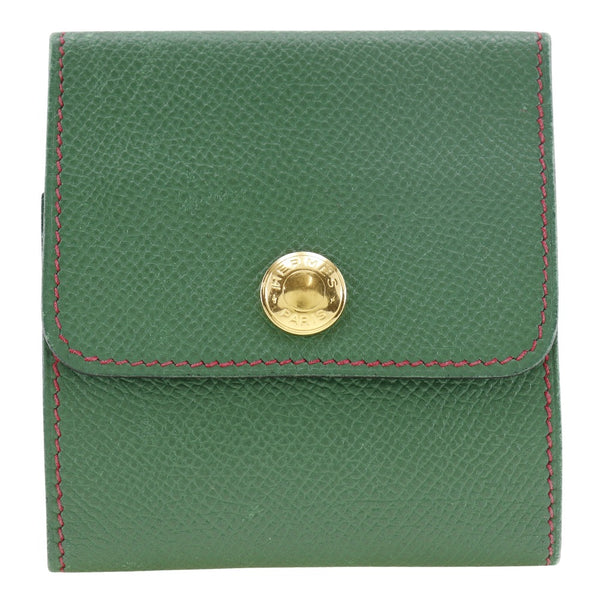 [Hermès] Hermès 
 Aradifcoin Case 
 Post -it Case Cuir □ Un bouton-snap gravé Arajif Unisexe