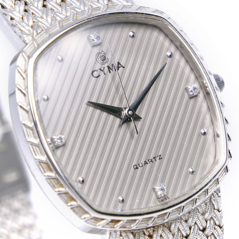 美品稼働品　CYMA シーマ ４Pダイヤ　クォーツメンズ　腕時計 シルバー CYMA】シーマ 4Pダイヤ 腕時計 604P クオーツ – NISHIKINO VINTAGE KYOTO