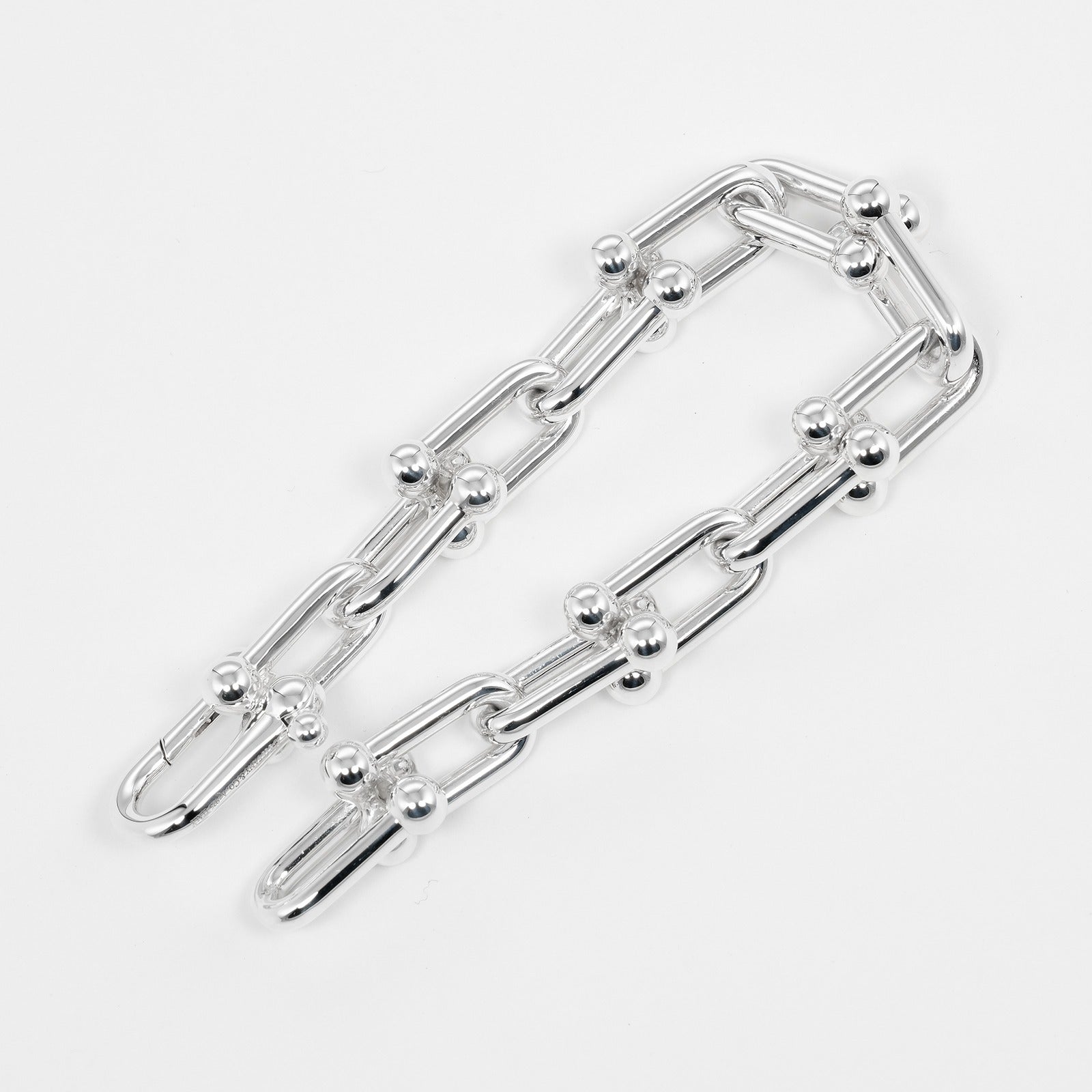 [TIFFANY & CO.] Tiffany Hardware large link bracelet Approximately 15cm  Silver 925 around the arm