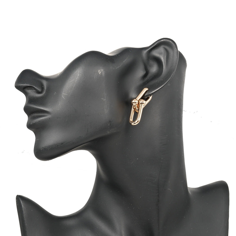 [Tiffany＆Co。]蒂法尼 
 硬件大耳环 
 K18粉红色黄金大约11.86克硬件大女士