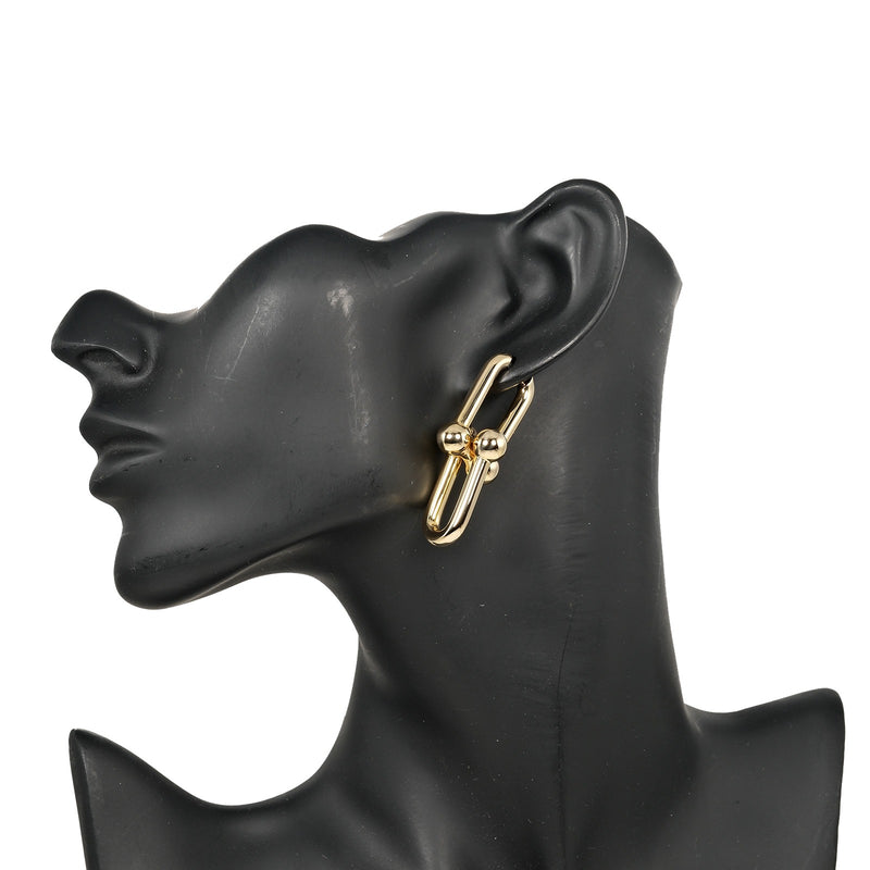 [Tiffany & Co.] Tiffany 
 하드웨어 추가 Salage 귀걸이 
 K18 옐로우 골드 약 17.3g 하드웨어 추가 대형 여성 A+Rank